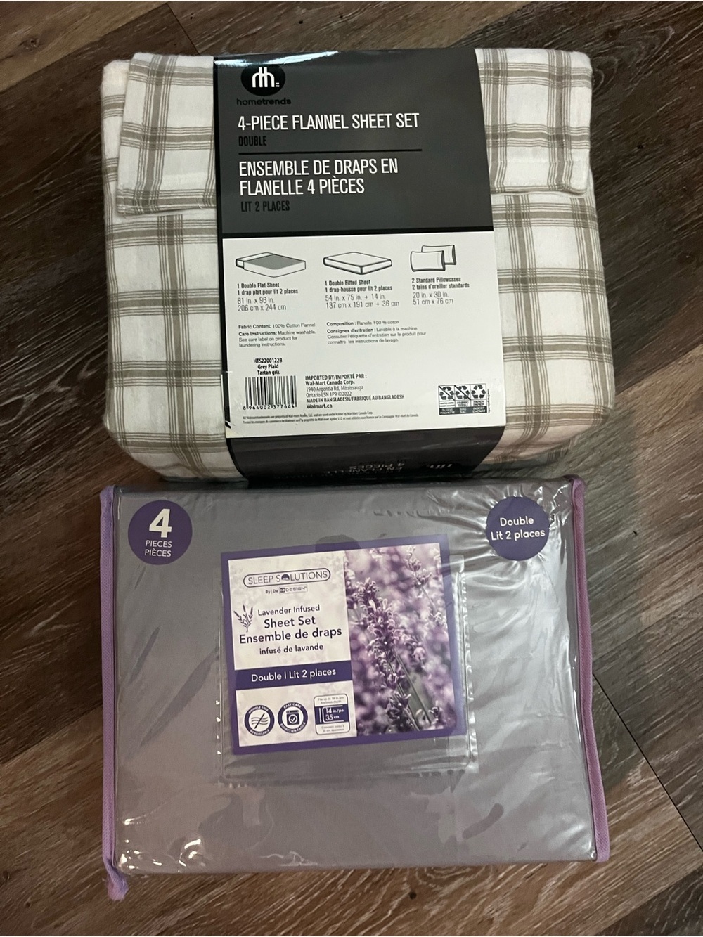 NWT 2 Sets of Bedsheet 4 Piece Sets, Size Double New in Packages